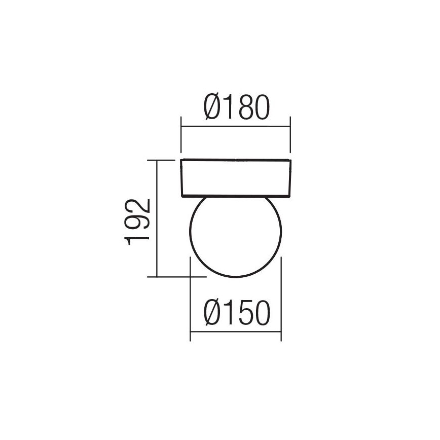 Redo 90641 - Plafonnier extérieur BULK 1xE27/28W/230V IP44 anthracite