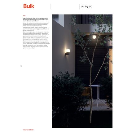 Redo 90643 - Luminaire extérieur BULK 1xE27/28W/230V 80 cm IP44 anthracite