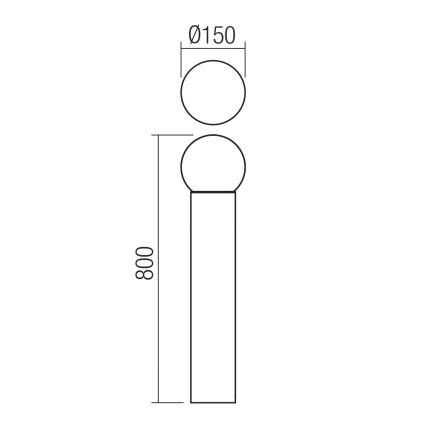 Redo 90643 - Luminaire extérieur BULK 1xE27/28W/230V 80 cm IP44 anthracite