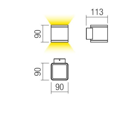 Redo 9065 - Applique murale LED d'extérieur BETA 2xLED/6W/230V IP54