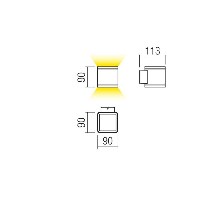 Redo 9065 - Applique murale LED d'extérieur BETA 2xLED/6W/230V IP54