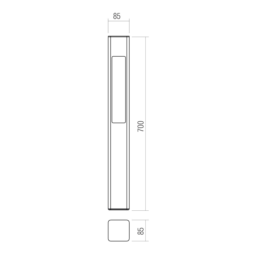 Redo 90672 - Luminaire extérieur SOLO 1xGU10/35W/230V 70 cm IP65 anthracite