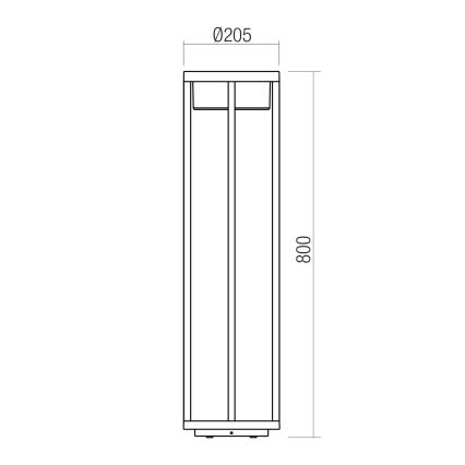 Redo 90676 - Lampe d'extérieur LED MAX/15W/230V 2700K 80 cm IP65 anthracite