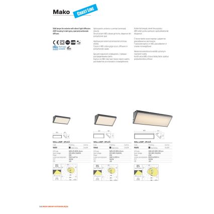 Redo 90678 - Applique murale d'extérieur LED MAKO LED/65W/230V 3000K IP65 anthracite