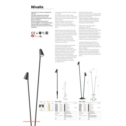 Redo 90707 - Lampe extérieure NIVALIS LED/6,8W/230V 3000K 82 cm IP65 verte