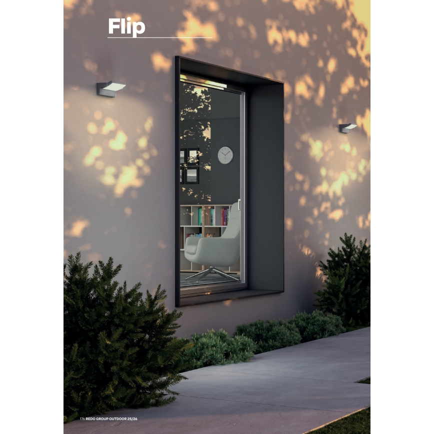 Redo 90715 - Applique murale d'extérieur FLIP LED/40W/230V 3000/4000/5000K CRI 90 IP54 anthracite