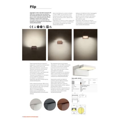 Redo 90716 - Applique murale extérieure FLIP LED/40W/230V 3000/4000/5000K IRC 90 IP54 marron