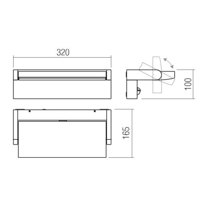 Redo 90716 - Applique murale extérieure FLIP LED/40W/230V 3000/4000/5000K IRC 90 IP54 marron