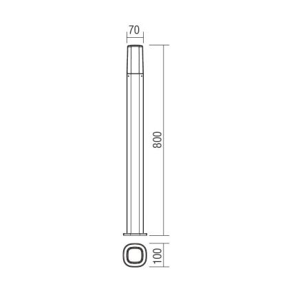 Redo 9078 - Lampadaire extérieur CRAYON 1xE27/42W/230V IP44