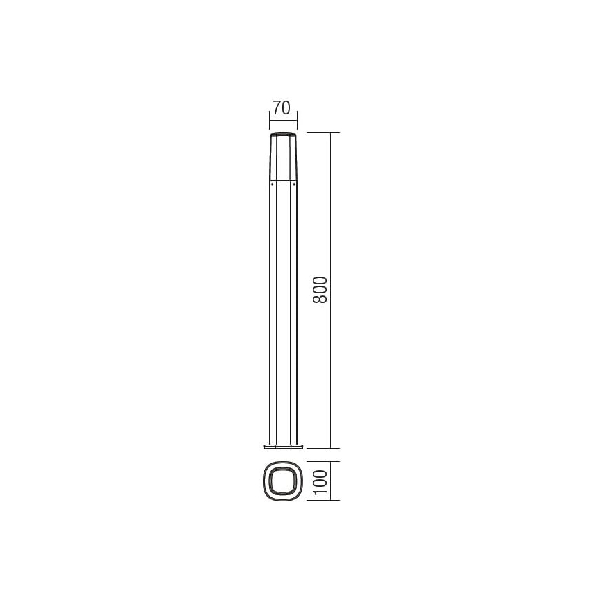 Redo 9078 - Lampadaire extérieur CRAYON 1xE27/42W/230V IP44