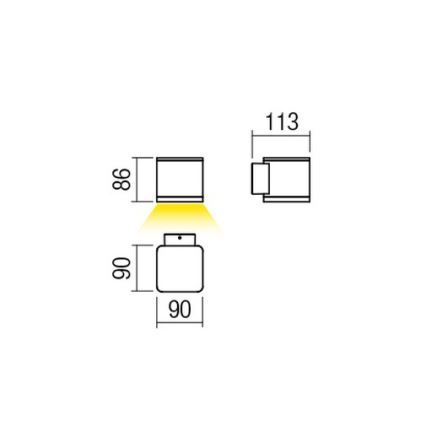 Redo 9080 - Applique murale extérieure BETA LED/6W/230V 3000K IP54 marron