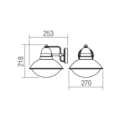 Redo 9095 - Applique murale extérieure DANUBIA 1xE27/42W/230V IP44