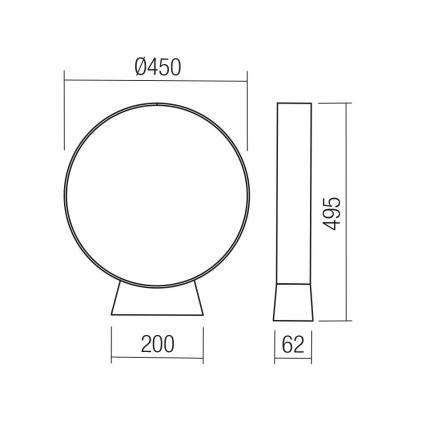 Redo 91066 - Lampe d'extérieur LED ONIRO LED/15W/230V 3000K 49,5 cm CRI 90 IP65 anthracite
