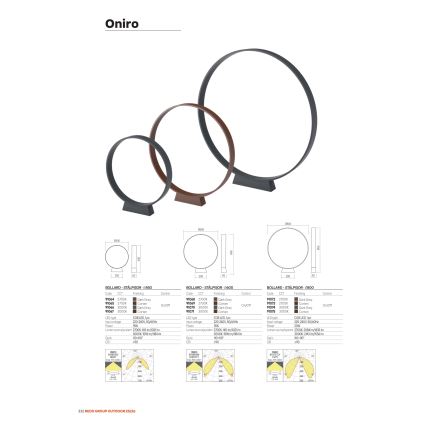 Redo 91067 - Luminaire d'extérieur ONIRO LED/15W/230V 3000K 49,5 cm IRC 90 IP65 marron