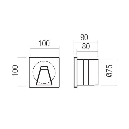 Redo 91195 - Applique d'orientation extérieure LED BAST, 2,5 W/230 V, 3000 K, IRC 90, IP65, gris