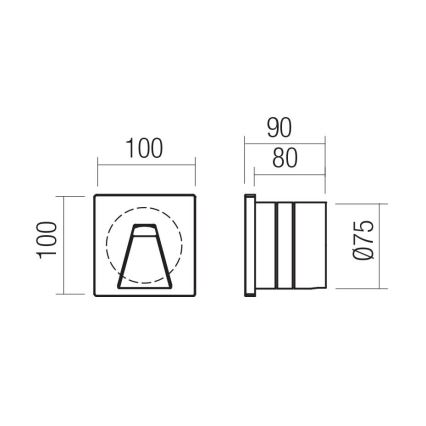 Redo 91196 - Applique d'orientation extérieure BAST LED/2,5W/230V 3000K IRC 90 IP65 anthracite