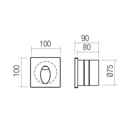 Redo 91199 - Luminaire d'orientation extérieur LED BAST LED/2,5W/230V 3000K IRC 90 IP65 gris