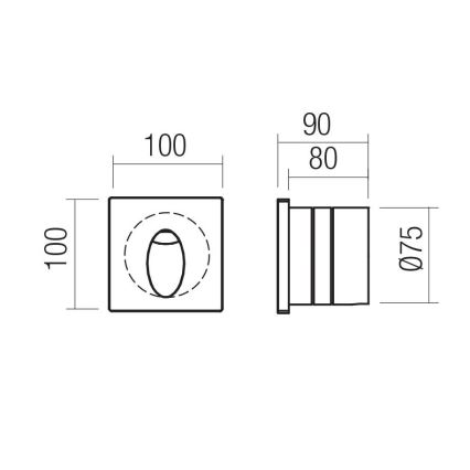 Redo 91200 - Luminaire d'orientation extérieur BAST LED/2,5W/230V 3000K IRC 90 IP65 anthracite