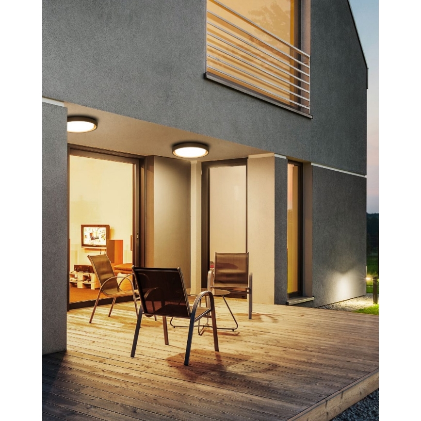 Redo 9184 - Plafonnier LED d'extérieur BEZEL LED/30W/230V Ø 34 cm IP54 anthracite