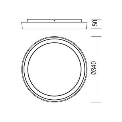 Redo 9184 - Plafonnier LED d'extérieur BEZEL LED/30W/230V Ø 34 cm IP54 anthracite