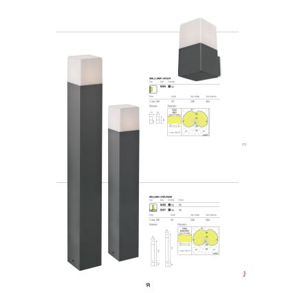 Redo 9265 - Applique murale extérieur TOGO 1xE27/13W/230V IP44