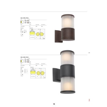 Redo 9326 - Applique murale EXTER 1xE27/42W/230V IP54