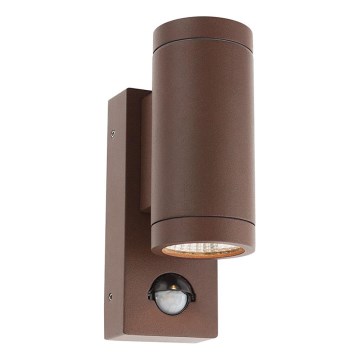 Redo 9455 - Applique murale d'extérieur LED VINCE avec capteur de mouvement 2xLED/3W/230V IP54 brune