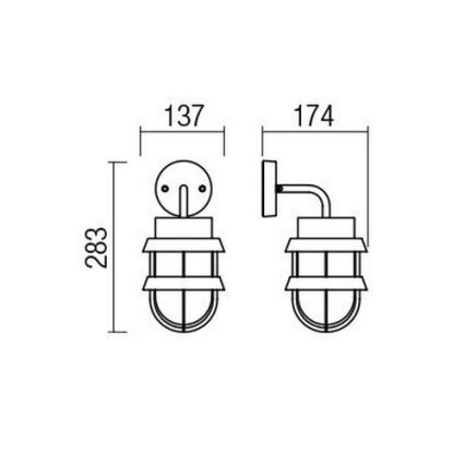 Redo 9498 - Applique murale extérieure CLAUT 1xE27/42W/230V IP44 anthracite