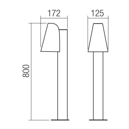 Redo 9532 - Lampadaire extérieur ALVAR 1xGU10/35W/230V IP44