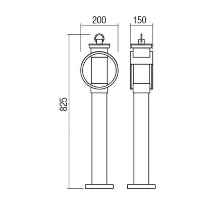 Redo 9573 - Lampadaire extérieur COMPASS 1xE27/42W/230V IP33