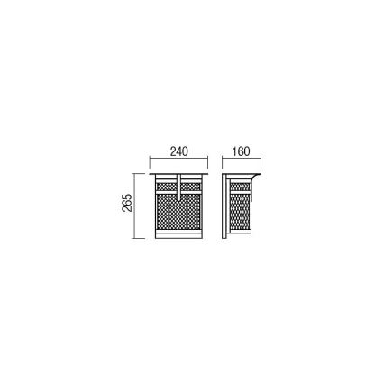 Redo 9577 - Applique murale extérieure VISIR 1xE27/42W/230V IP23