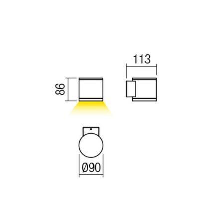 Redo 9596 - Applique murale d'extérieur LED ETA LED/6W/230V 3000K IP54 marron