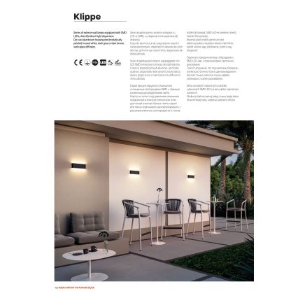 Redo 9622 - Applique murale d'extérieur LED KLIPPE LED/13W/230V 3000K IP54 blanche
