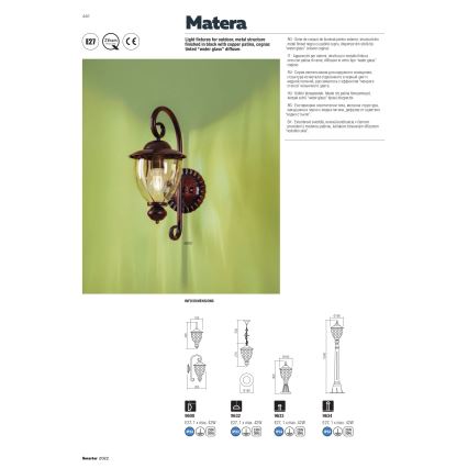 Redo 9632 - Suspension extérieur sur chaîne MATERA 1xE27/42W/230V IP33