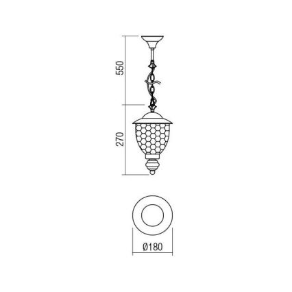 Redo 9632 - Suspension extérieur sur chaîne MATERA 1xE27/42W/230V IP33