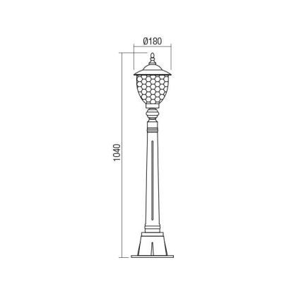 Redo 9634 - Lampadaire extérieur MATERA 1xE27/42W/230V IP33