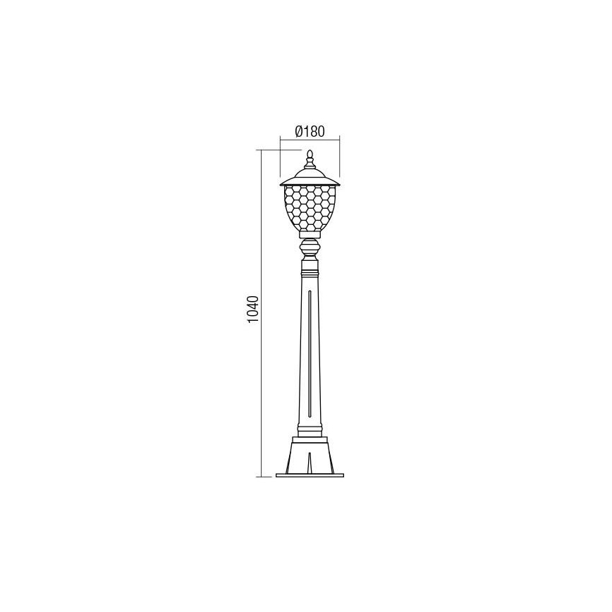 Redo 9634 - Lampadaire extérieur MATERA 1xE27/42W/230V IP33