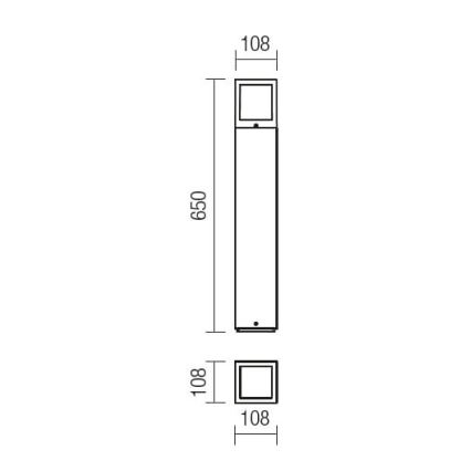 Redo 9644 - Lampadaire extérieur BRICK 1xE27/23W/230V IP54