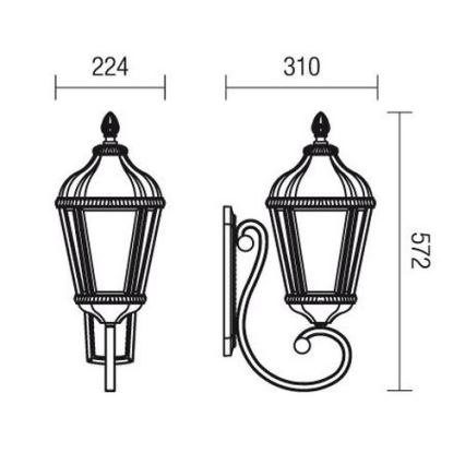Redo 9656 - Applique murale extérieure ESSEN 1xE27/70W/230V IP44 marron/patine