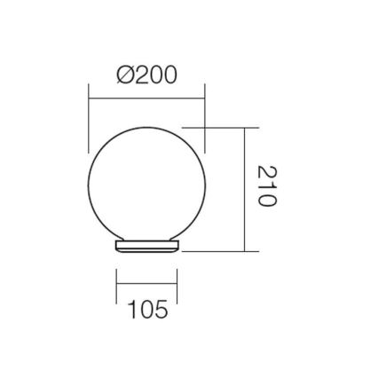 Redo 9760 - Abat-jour de rechange pour éclairage extérieur SFERA d. 20 cm IP44 marron