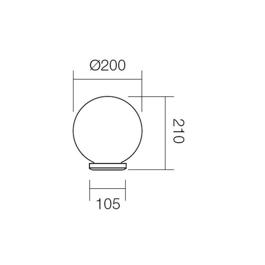Redo 9760 - Abat-jour de rechange pour éclairage extérieur SFERA d. 20 cm IP44 marron