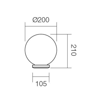 Redo 9761 - Abat-jour de rechange SFERA d.20 cm IP44 blanc