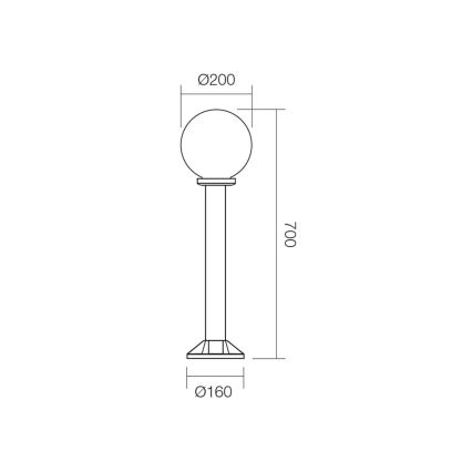 Redo 9768 - Lampadaire extérieur SFERA 1xE27/28W/230V IP44