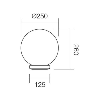 Redo 9770 - Abat-jour de rechange pour éclairage extérieur SFERA d. 25 cm IP44 marron