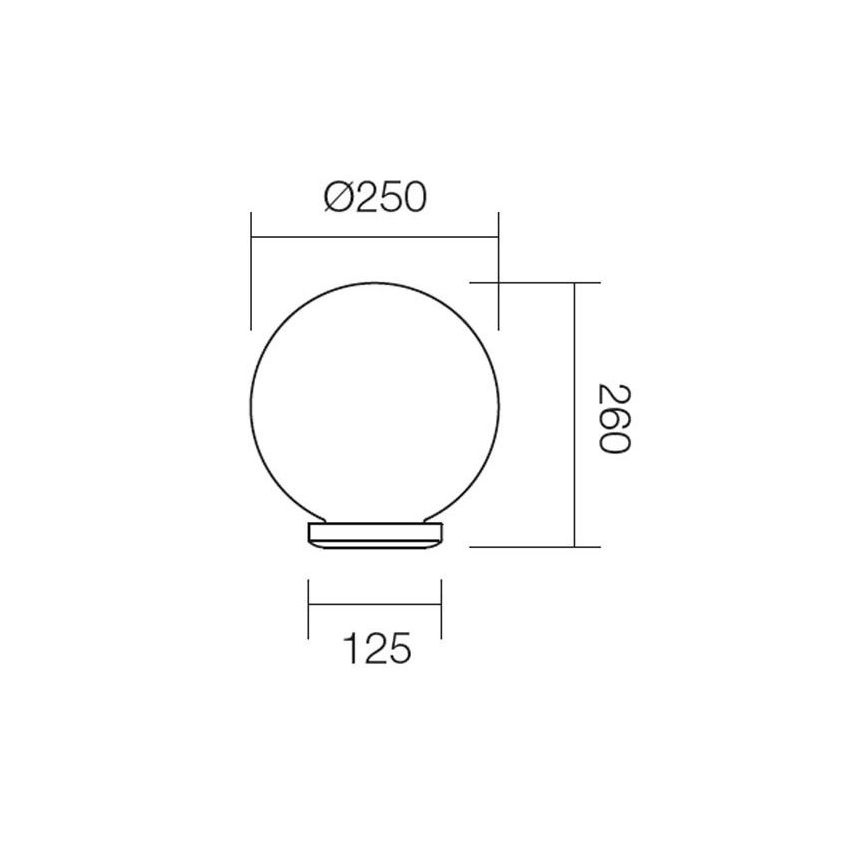 Redo 9771 - Abat-jour de rechange pour éclairage extérieur SFERA d. 25 cm IP44 blanc
