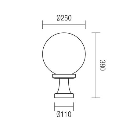 Redo 9775 - Lampe d'extérieur SFERA 1xE27/42W/230V IP44 25x38cm blanc