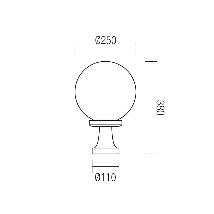 Redo 9775 - Lampe d'extérieur SFERA 1xE27/42W/230V IP44 25x38cm blanc