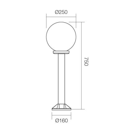 Redo 9780 - Lampe d'extérieur SFERA 1xE27/42W/230V IP44 25x75 cm blanc