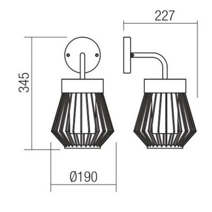 Redo 9843 - Applique murale extérieure TITTI 1xE27/42W/230V IP44 anthracite