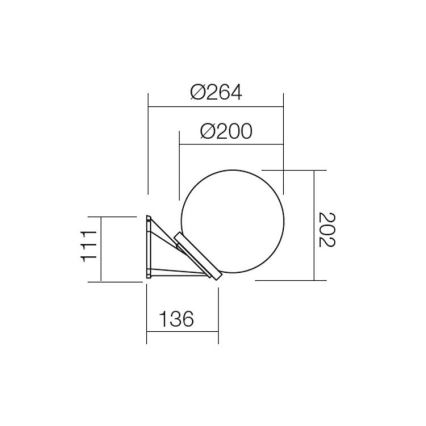 Redo 9866 - Applique murale extérieure SFERA 1xE27/28W/230V IP44